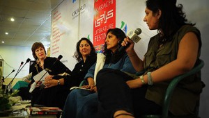 Maniza Naqvi, Nafisa Haji, Bina Shah at KLF